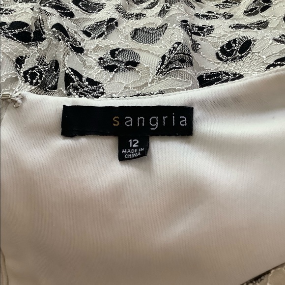 SANGRIA Ruffled Hem Lace Polka Dot Dress - Picture 7 of 7